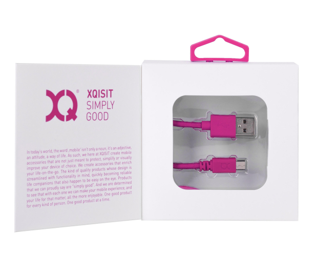Xqisit Charge&sync microUSB2.0/USB cotton pink - 1425980 - zdjęcie 4